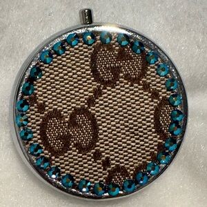 Elegant Brown and Blue Pill Case